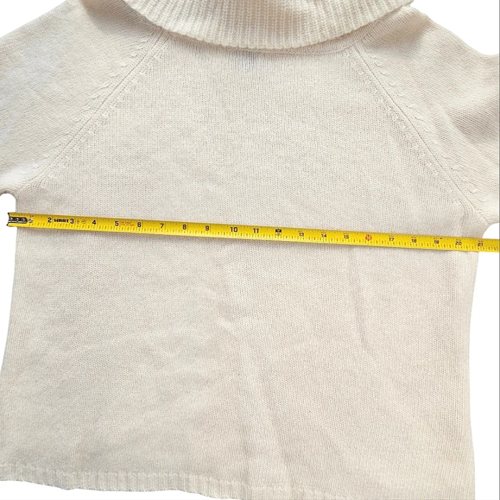 RAFAELLA Ivory Cream Angora Lambswool  Blend 3/4 Sleeve Cowl Neck Sweater XL - Picture 5 of 11